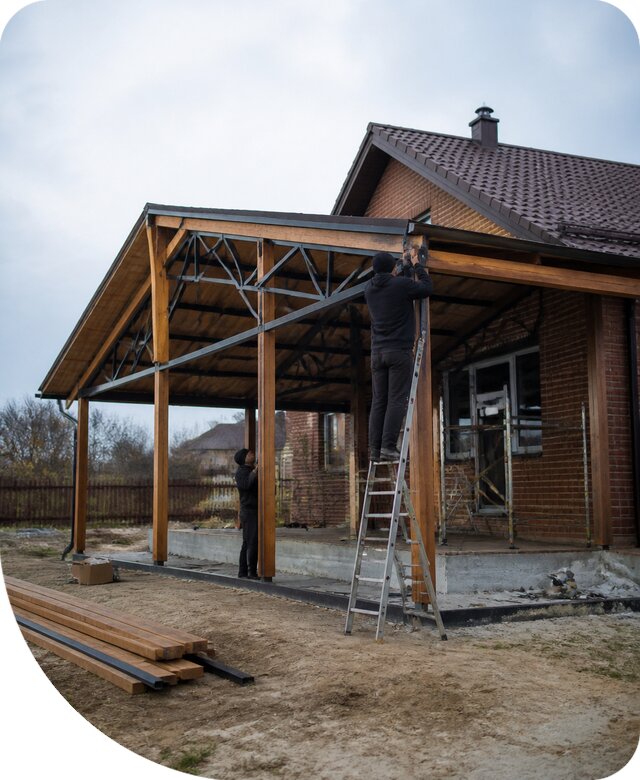 Пристройка навеса к дому и участку в Астрахани под ключ