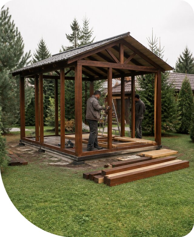 Садовый павильон в Астрахани под ключ проектирование и монтаж
